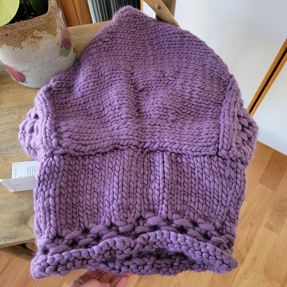 NWT The Third Piece Newbury Hand-Knit Hooded Cowl in Wisteria Purple